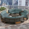 Contemporary Waterproof and Weather-Resistant Outdoor Furniture Set Aluminum Arc-Shaped Sofa Design for Patio or Backyard Use