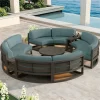 Contemporary Waterproof and Weather-Resistant Outdoor Furniture Set Aluminum Arc-Shaped Sofa Design for Patio or Backyard Use