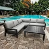Modern Outdoor Aluminum Sectional Sofa Set for Garden Courtyard or Apartment Exterior Use