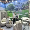 Modern Outdoor Garden Aluminum Patio Pool Furniture Small End Table Side Table Coffee Metal with Panel Wood Style