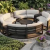 Contemporary Waterproof and Weather-Resistant Outdoor Furniture Set Aluminum Arc-Shaped Sofa Design for Patio or Backyard Use