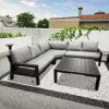 Luxury Modern Outdoor Sofa Set Waterproof Metal Patio Furniture for All Weather for Garden Living Room or Hotel