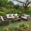 Modern Outdoor Waterproof Rattan Sofa Set Weather-Resistant Furniture for Courtyard Garden Park Living Room or Hotel