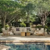 Luxury Modern Outdoor Garden Furniture Sets L-Shaped Teak Wooden Aluminum and Sofa for Patio or Hotel  for Apartment