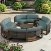 Contemporary Waterproof and Weather-Resistant Outdoor Furniture Set Aluminum Arc-Shaped Sofa Design for Patio or Backyard Use