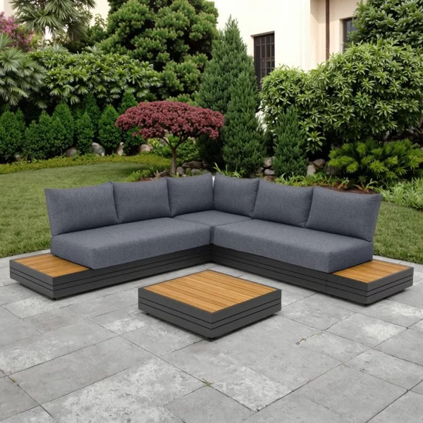 Modern Contemporary Outdoor Garden Set Waterproof Wood Furniture for Dining for Courtyard Hotels Parks & Villas Wholesale Prices