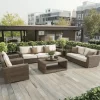 Modern Outdoor Waterproof Rattan Sofa Set Weather-Resistant Furniture for Courtyard Garden Park Living Room or Hotel