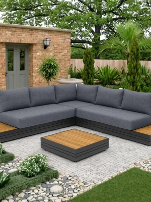 Modern Contemporary Outdoor Garden Set Waterproof Wood Furniture for Dining for Courtyard Hotels Parks & Villas Wholesale Prices