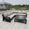 Modern Outdoor Leisure Lounge Furniture L-Shaped Sectional Sofas Aluminium Patio Set Rattan for Backyards Courtyards Parks