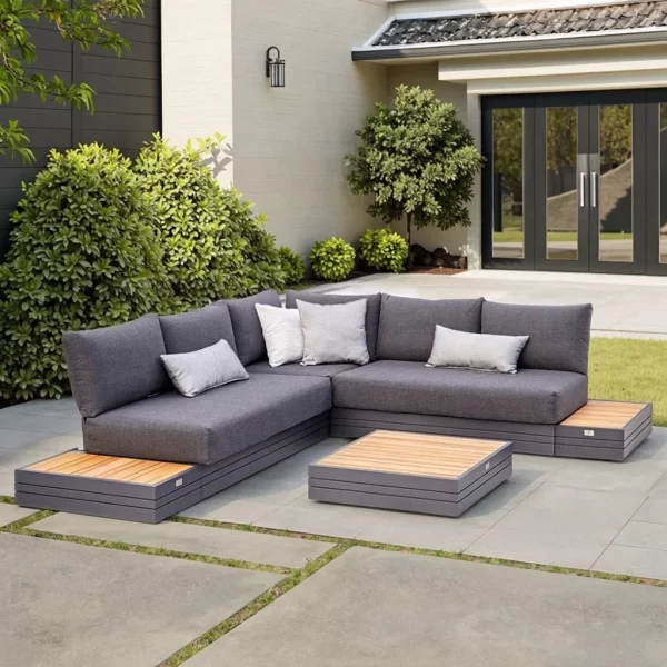 Modern Contemporary Outdoor Garden Set Waterproof Wood Furniture for Dining for Courtyard Hotels Parks & Villas Wholesale Prices