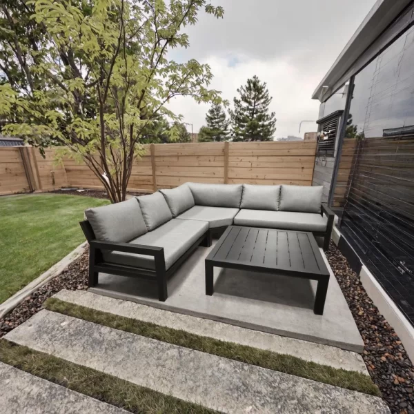 Modern Luxury Outdoor Aluminum Patio Furniture Set Waterproof Metal All-Weather for Hotels Gardens Courtyards Living Rooms